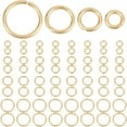 thumbnail image 1 of 1Box 600Pcs 4 Styles 304 Stainless Steel Jump Rings Open Jump Rings Round Ring Metal Connectors for DIY Jewelry Crafting and Keychain Accessories Real 18K Gold Plated 20 Gauge 4~8x0.8mm 150pcs/style, 1 of 5