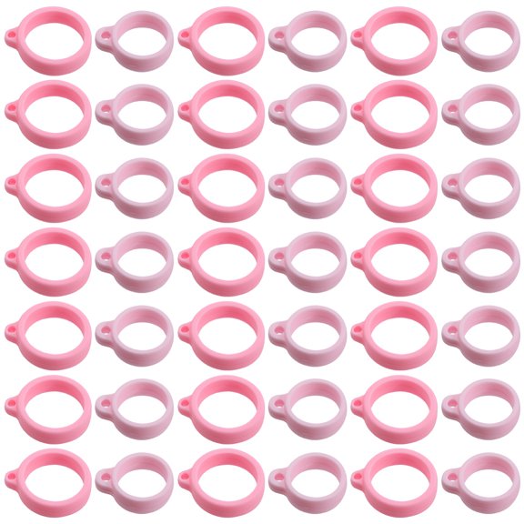 1Box 60Pcs 2 Style Silicone Pendant for Electronic stylus & Lighter Making Ring Pink 29x13~24.5x7mm Hole: 3mm 30pcs/style