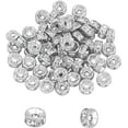 thumbnail image 1 of 1Box 60pcs 6mm Disc Spacer Beads 316 Stainless Steel with Clear Crystal Rhinestone Beads Flat Round Bead Spacer Rhinestone Bead for Jewelry Making Findings, 1 of 8