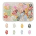 thumbnail image 1 of 1Box 80Pcs 8 Colors Transparent Crackle Glass Beads Dyed & Heated Oval Mixed Color 13x8mm Hole: 1.2mm 10pcs/color, 1 of 7