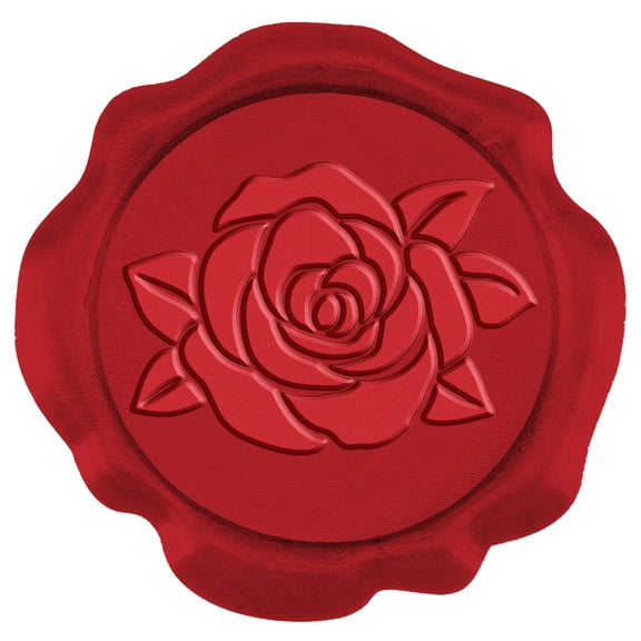 1Box Adhesive Wax Seal Stickers Envelope Seal Decoration for Craft Scrapbook DIY Gift Dark Red Rose Pattern 3cm about 50pcs/box