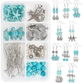 thumbnail image 1 of 1Box DIY 10Pair Ocean Beach Theme Turquoise Earring Making Kit Starfish Crab Mermaid Jewelry Making Supplies Beading Starter Kits, 1 of 9