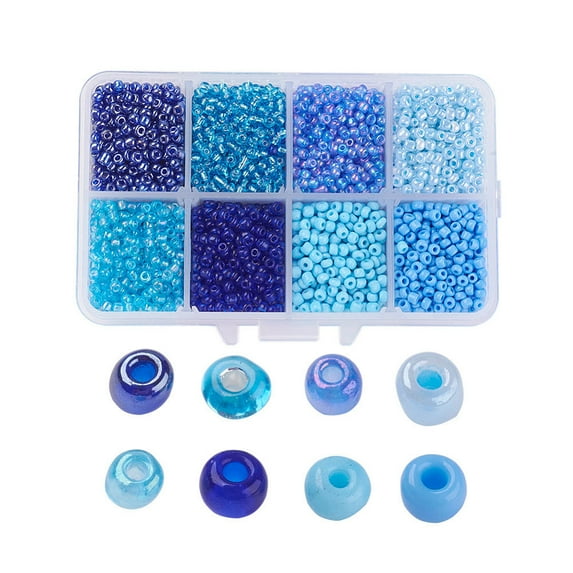 1Box DIY 12/0 Glass Seed Beads Ceylon Round Loose Spacer Beads 2mm Blue 2mm Hole: 1mm 12500pcs/box