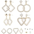 thumbnail image 1 of 1Box DIY 4Pairs Pearl Hoop Dangle Earring Making Kit 18k Gold Plated Imitation Pearl Heart Earring Beaded Loop Drop Earrings, 1 of 7