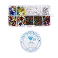 1Box DIY Bracelet Jewelry Set Making Flat Round & Flower Glass Beads ...