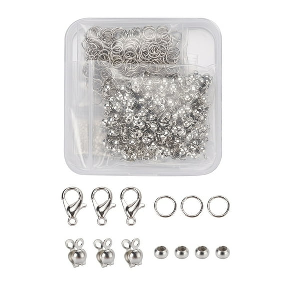 1Box DIY Jewelry Making Finding Kit Including Zinc Alloy Lobster Claw Parrot Trigger Clasps Iron Bead Tips