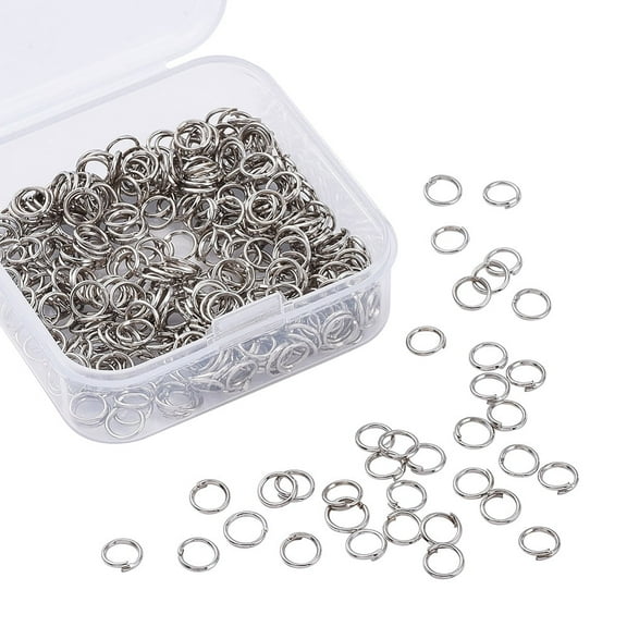 1Box Iron Jump Rings Open Jump Rings Platinum 21 Gauge 6x0.7mm Inner Diameter: 5mm about 400pcs/box