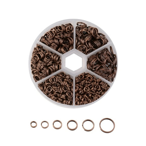 1Box Iron Split Rings Double Loops Jump Rings 4mm/5mm/6mm/7mm/8mm/10mm Nickel Free Red Copper