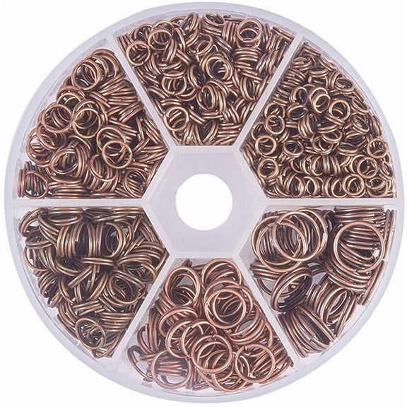 1Box Iron Split Rings Double Loops Jump Rings Ring Red Copper 4x0.7mm Inner Diameter: 2.6mm 5x0.7mm Inner Diameter: 3.6mm 6x0.7mm