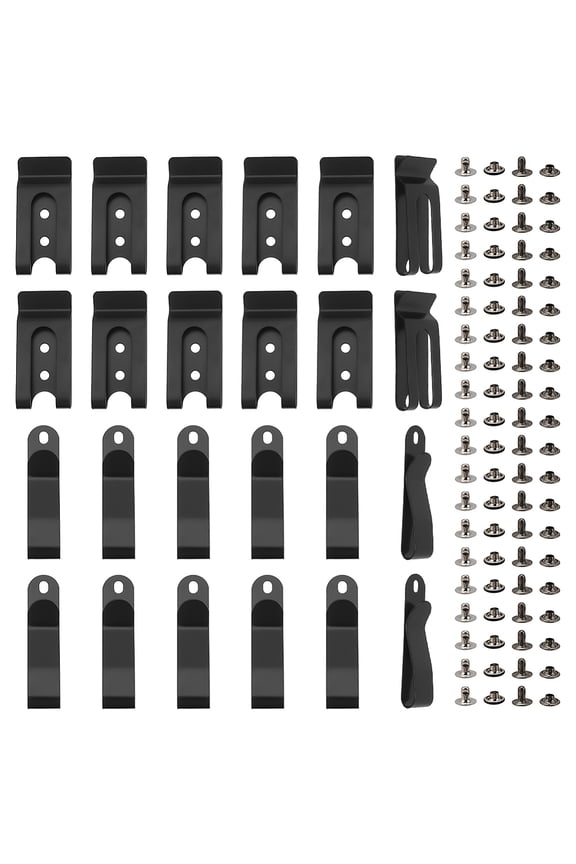 1Box Iron Waist Belt Clip with Brass Garment Rivets Mixed Color 63x15x8mm & 55x25x8mm