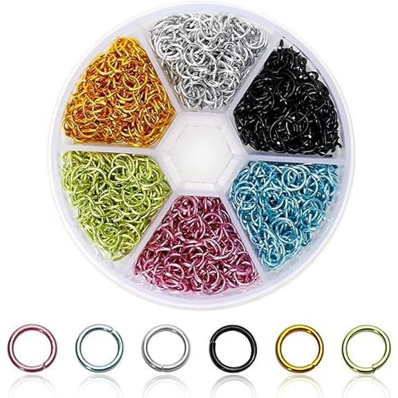 1Box Jump Rings for Jewelry Making, Colorful Open Aluminum Jump Rings Comes with A Separated Box is A Good Ornaments for Your DIY Supplies