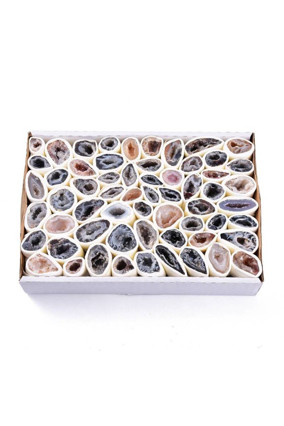 1Box Natural Geode Agate Druzy Agate Display Decorations Healing Crystals 18~58x11~40x14~32mm