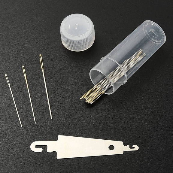 1Box Steel Sewing Needles Big Eye Needles Big Eye Pointed Needles for Embroidery Stainless Steel Color 35~40x0.6~0.9mm 10pcs/box