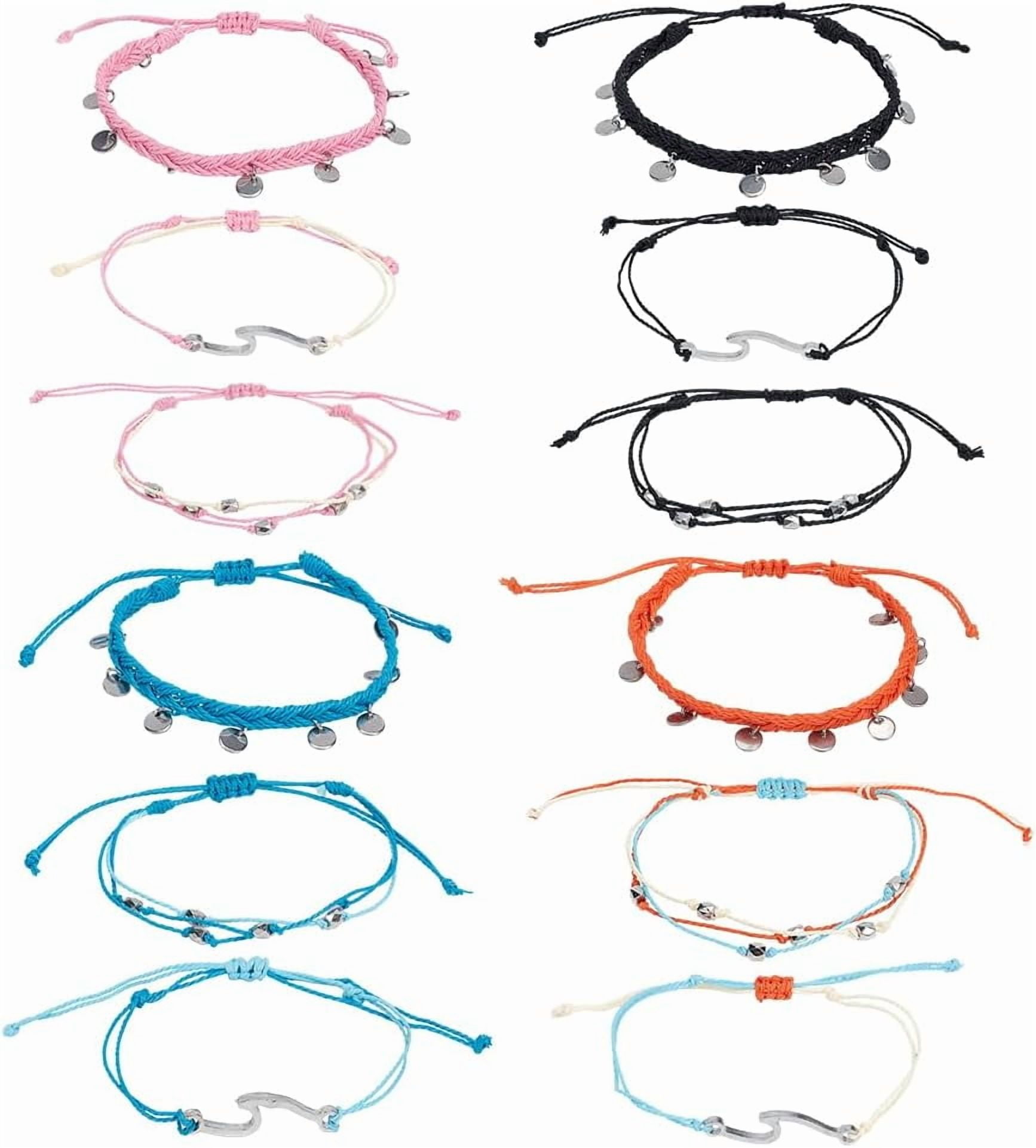 1Box String Anklet Surfer Wave Bracelet Ocean Wave Adjustable ...