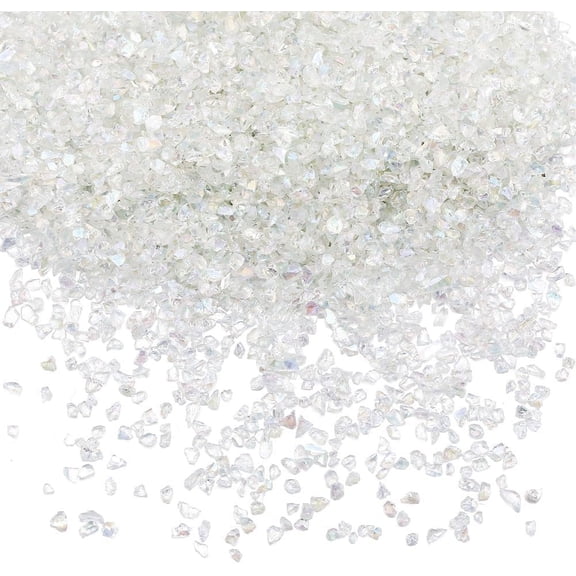 1Box Transparent Electroplate Crushed Glass Craft AB Color Plated Irregular Glass Chips for Nail Arts DIY Vase Filler Clear AB 1.5-2x1.5-2mm 200g/box