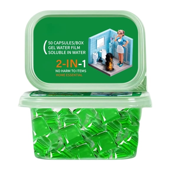 1Box of 50 Pack Drain Cleaner Pods, Sewer Odor Eliminator Beads for Pipe Deodorizing