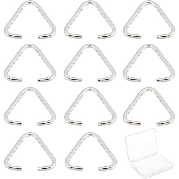 1Boxs 1 Box 100Pcs Triangle Open Rings Stainless Steel Triangle Rings Iron Pinch Bails Keychain Hanger Connector Pinch Bails Links Connectors for Decoration Jewelry Findings DIY Craft Accessories
