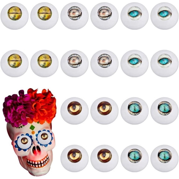 1Boxs 20 Sets Eyes Balls Realistic Animal Eyes 10mm Dragon Eye Glass Cabochons Horror Props Eye for Party Decor Art Sculptures Props Puppets Jewelry Making