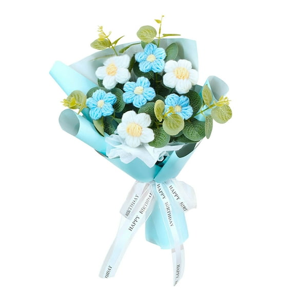 1Bundle 13.78Inch Handmade Crochet Plush Flower Bouquet,Soft Stuffed Animal Knitted Flowers Arrangement,Gift for Lover,Family,Friends, Birthday, Anniversary,Mother's Day,Graduation,Valentine's Day