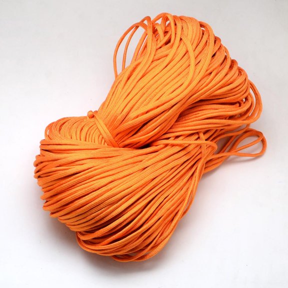 1Bundle 7 Inner Cores Polyester & Spandex Cord Ropes Solid Color for Rope Bracelets Making Dark Orange 4~5mm 109.36 yards(100m)/bundle 420~500g/bundle