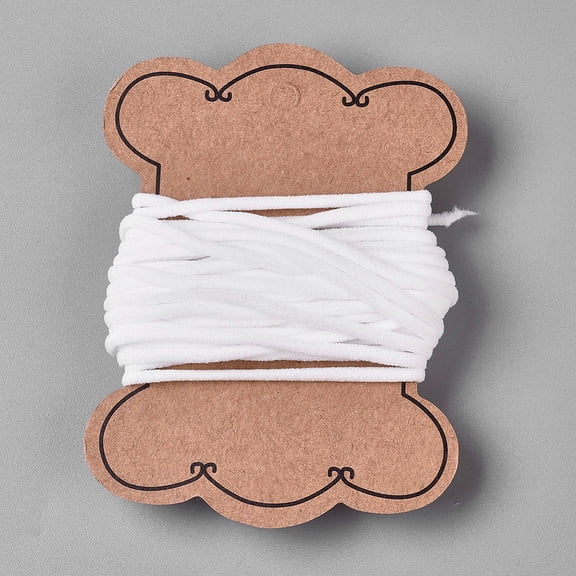 1Bundle Round Elastic Bands for Sewing Elastic Cord Heavy Stretch Rope Earloop String White 3mm about 5.47 Yards(5m)/Bundle