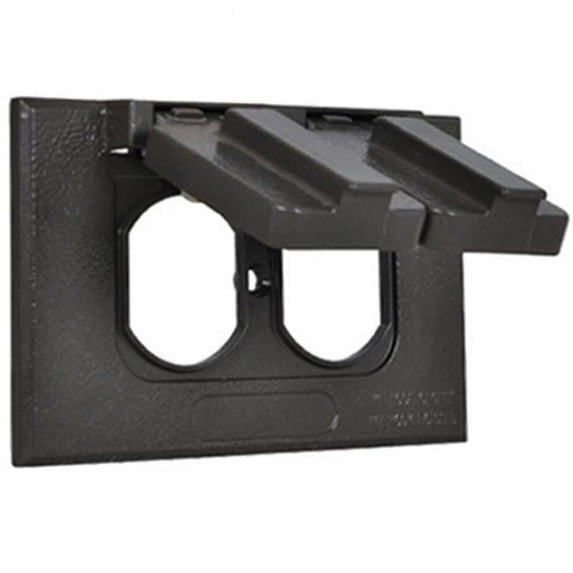 1C-DH-AL-BR Horizontal Single Gang Flip Cover, Bronze