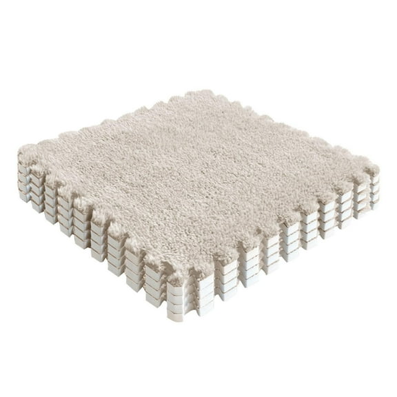 1CM Plush Puzzle Foam Floor Mat, Soft Thicken Plush Puzzle Foam Tiles Area Rugs Carpet for Bedside Bedroom Bedside Carpet Home Living Room Thick Suede Foam Ground Mat Clearance