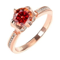 1CT 18K Rose Gold Moissanite Rings for Women Gift D Color VVS1 Diamond Rings 925 Sterling Silver Rings jewelry Heart Moissanite Engagement Rings with Certificate