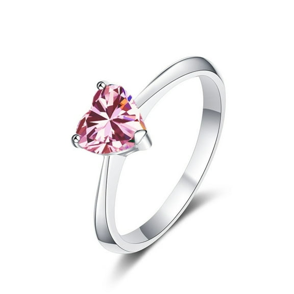 1CT Heart Cut Moissanite Wedding Bands for Women Sterling Silver Anniversary Ring D Color VVS1 Moissanite Rings Diamond Rings with Certificate