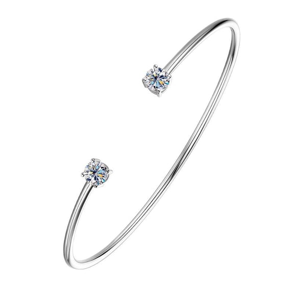 1CT Moissanite Bangle for Brides 18K Plated Gold Diamond Bangle Bracelets for Women Moissanite Bangle for Wedding Bridal Bracelets for Wife Anniversary