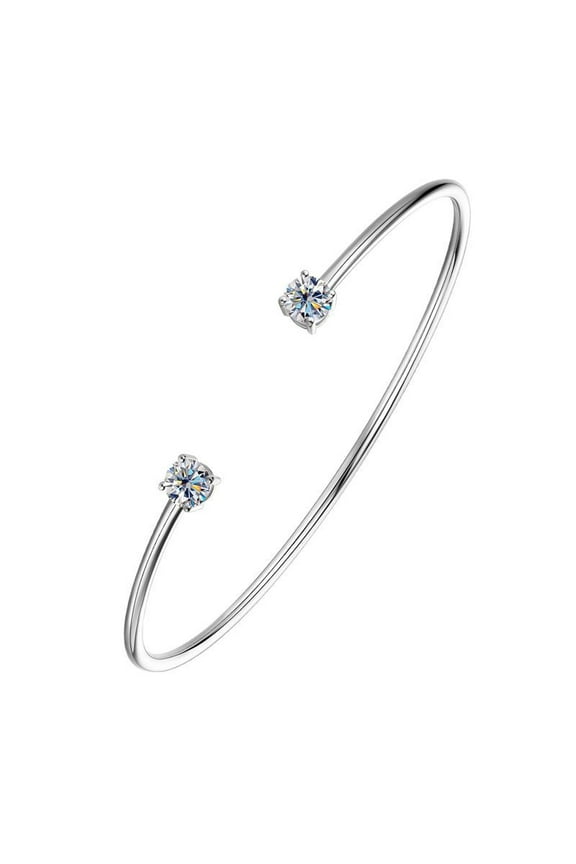 1CT Moissanite Bangle for Brides 18K Plated Gold Diamond Bangle Bracelets for Women Moissanite Bangle for Wedding Bridal Bracelets for Wife Anniversary