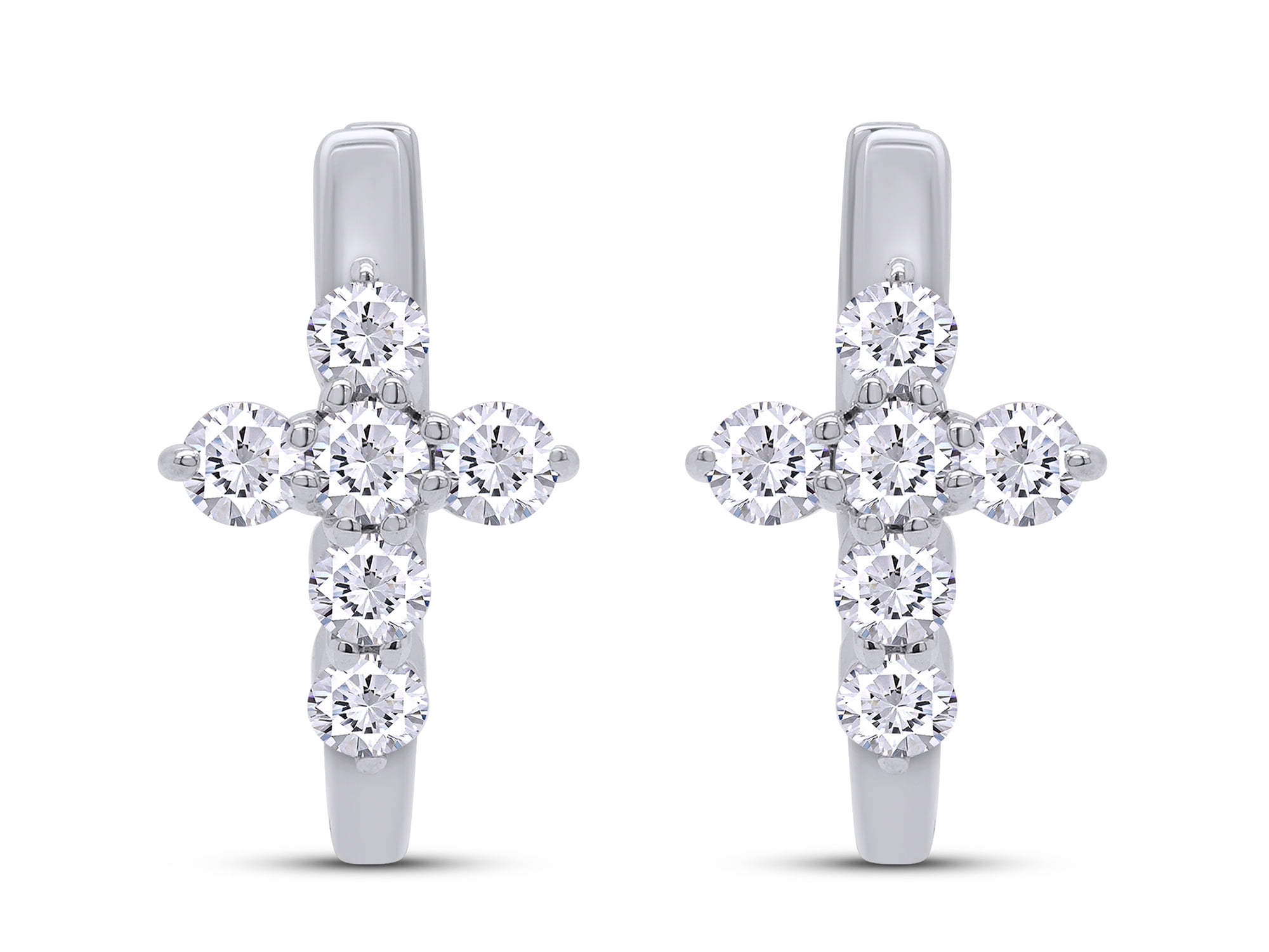 Orecchini A Cerchio Huggie In Argento Con Stella E Croce - Piccoli E Delicati - Foto 2