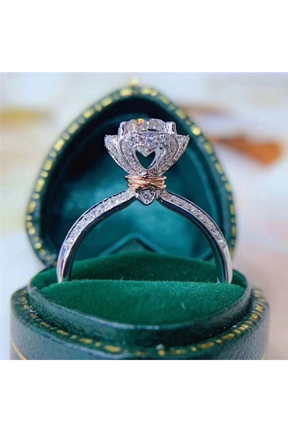 1CT Moissanite Diamond Ring Super White D Color 925 Sterling Silver Engagement Ring Size 7