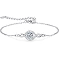 thumbnail image 1 of 1CT Moissanite Infinity Bracelet for Women, D Color VVS1 925 Sterling Silver Link Bracelet for Wife or Mom, Adjustable Chain, 1 of 6