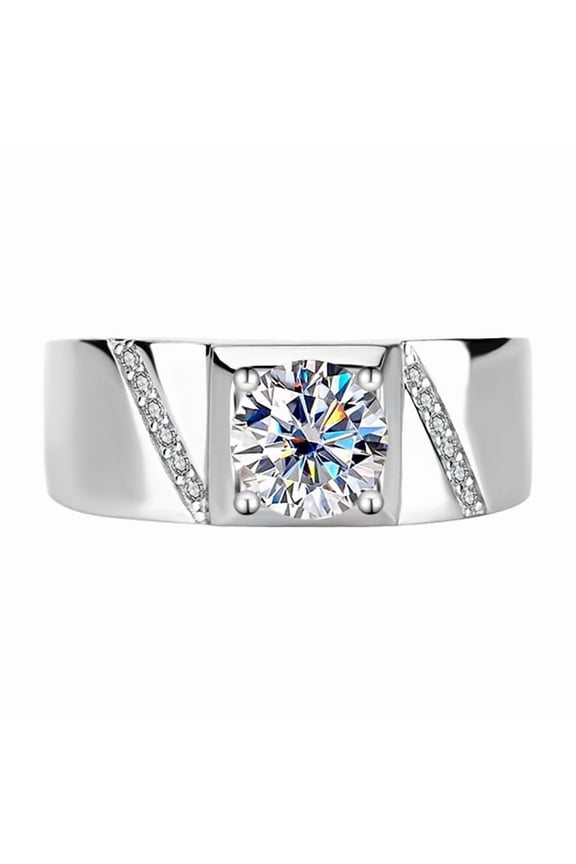1CT Moissanite Rings for Men Diamond Wedding Bands 18K 925 Sterling Silver Moissanite Rings Moissanite Engagement Rings Mens Diamond Rings Diamond Promise Ring for Him