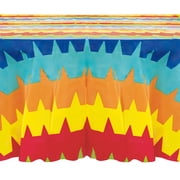 1CT 84IN Multicolor Stripe Round Plastic Table Cover by Way To Celebrate