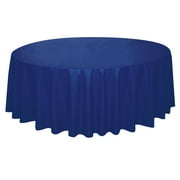 Round 84" True Navy Plastic Table Cover, by Way To Celebrate