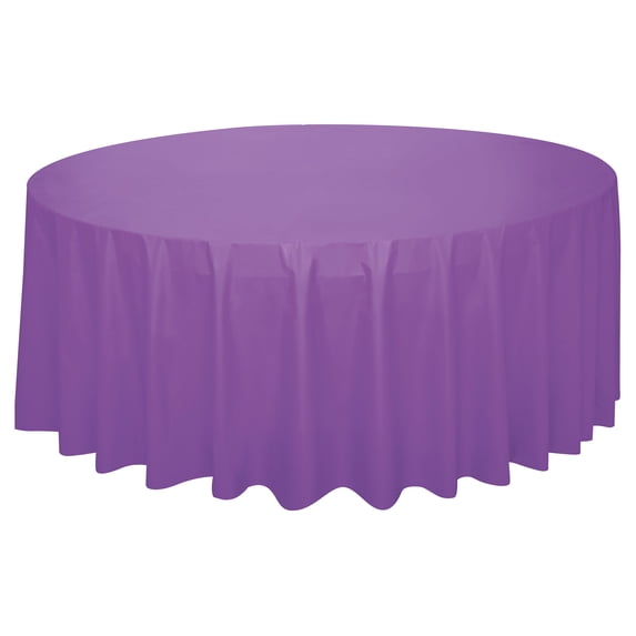 1CT 84IN Purple Round Plastic Table Cover by Way To Celebrate