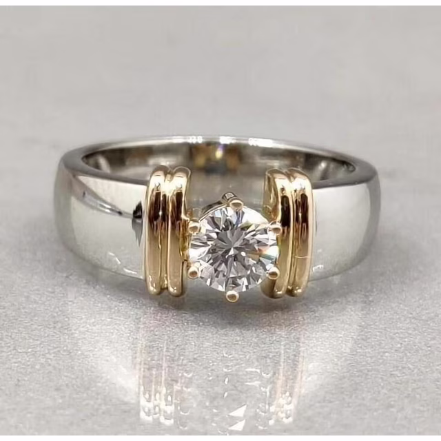 1CT Round Cut Lab-Created Diamond Women's Solitaire Engagement Ring 14K White Gold Plated