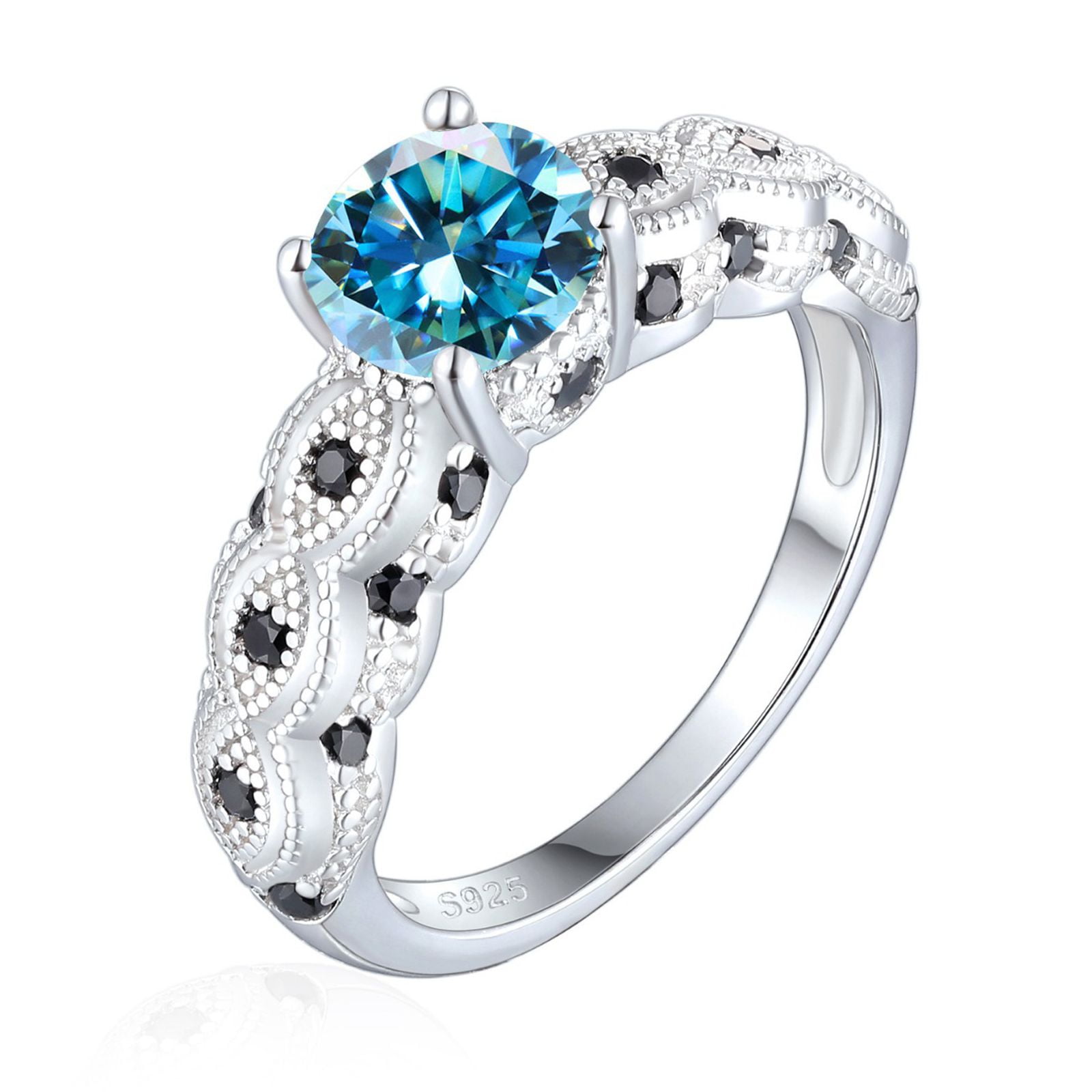 1CT Round Cut Moissanite Engagement Rings for Women D Color VVS1 Lab Grown Red/Green/Pink