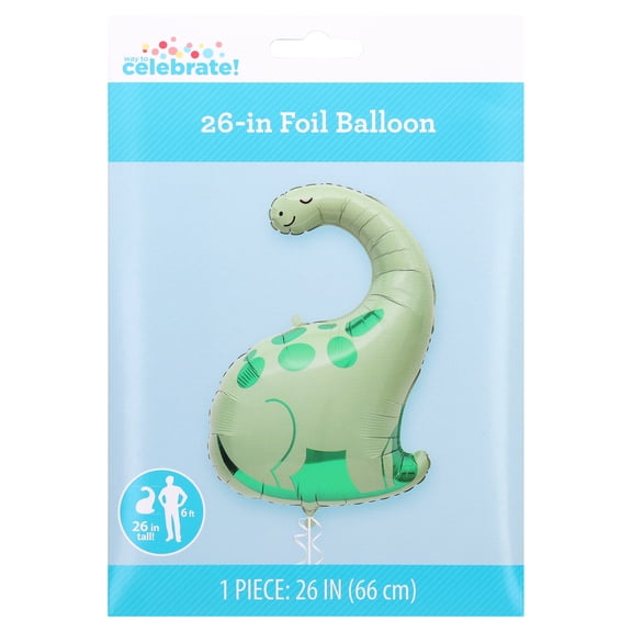 26" Green Dinosaur-Shaped Foil Balloon, by Way To Celebrate