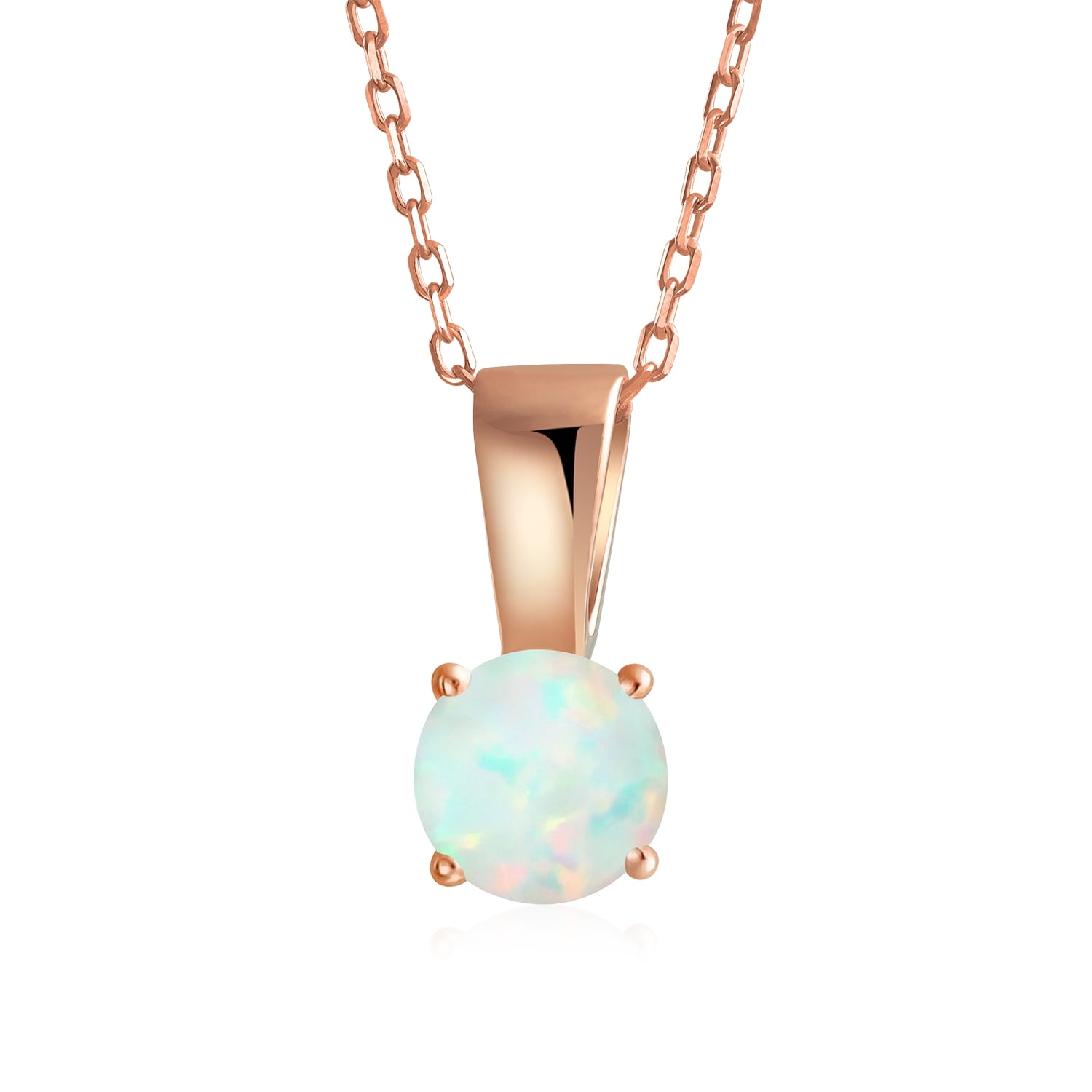 Rose gold shop opal necklace