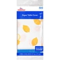 thumbnail image 1 of Way to Celebrate Summer Lemon Disposable Paper Tablecloth, Blue and Yellow, 54" x 84", 1 of 5