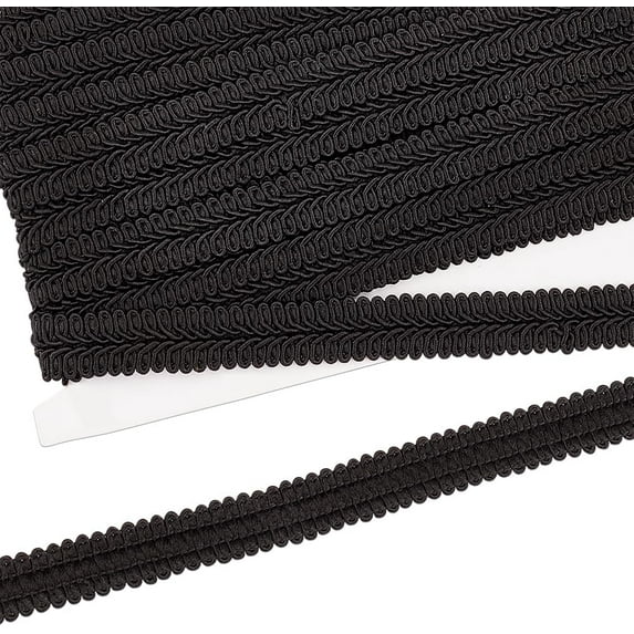 DIY 11 Yards 5/8 inch Black Braid Trim Polyester Woven Braid Trim Centipede Decorative Gimp Trim Basic Trim for DIY Craft Costume Sewing Curtain Slipcover Home Decoration Accessories DIY