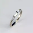 thumbnail image 1 of 1Ct 3 Stone Baguette Cut Lab Created Diamond Wedding Band Ring 14K White Gold Plated 925 Silver, 1 of 3
