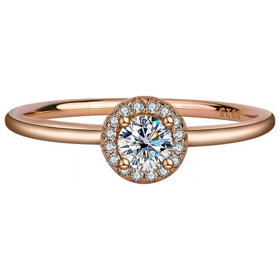 1Ct Diamond Rings for Women - Round Cut Rose Gold Ring - Engagement Rings & Wedding Rings for Women