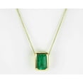 thumbnail image 1 of 1Ct Emerald Cut Lab Created Green Emerald Solitaire Pendant 14k Yellow Gold Plated Silver, 1 of 3