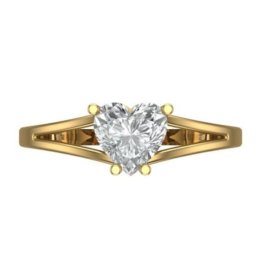 Solitaire Engagement Ring for Women - 1ct Moissanite in 14K Yellow Gold Promise Ring
