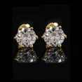 thumbnail image 1 of 1Ct Lab Created Diamond Round Cut Lady Stud Earring 14K Yellow Gold Plated, 1 of 4