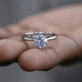 thumbnail image 1 of 1Ct Lab Created Diamond Round Cut Solitaire Engagement Ring 14K White Gold Plated, 1 of 4